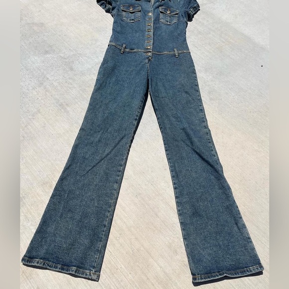 Y2K Bisou Bisou Full Denim Jumpsuit- Size Medium - Picture 5 of 9